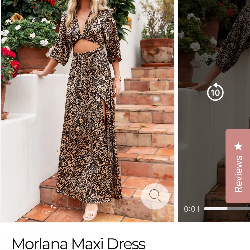 Baltic Born Morlana Black and Brown Maxi Dress